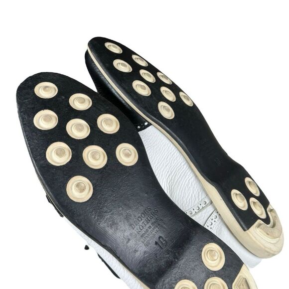 Brooks Brothers Black & White Brogue Oxford Golf Shoes Men's Sz 10 Made in Italy - Picture 11 of 13